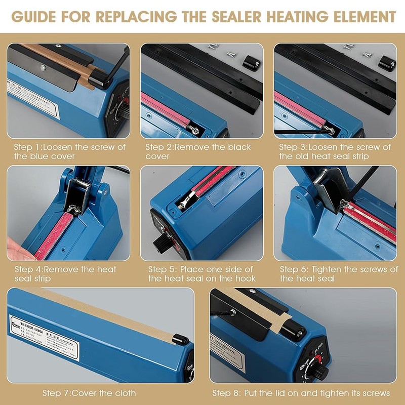 Kquepo Impulse Sealer Replacement Parts 12 Heat Seal Strips Replacement