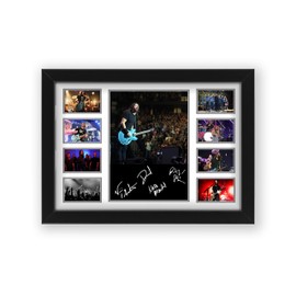 Foo Fighters Rock band Signed Poster Print- Limited Edition Autograph Fan Gift – Collectible Memorabilia Merchandise (Framed A4 (30x21cm))