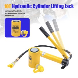 MhdunueSK 10T Mini Hydraulic Cylinder Jack with Hand Pump Stoke, Manual Hydraulic Hand Pump (10T Hydraulic Jack + CP-180 Pump)