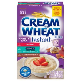 Cream of Wheat Instant Hot Cereal, Three Flavor Variety Pack, 10 Packets (Pack of 12)