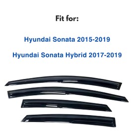 IG Window Visor for Hyundai Sonata 2015-2019 & Sonata Hybrid 2017-2019, Rain Guard Tape-On Extra Durable Sun Wind Side Vent Window Deflector Mugen Style, 2015 2016 2017 2018 2019