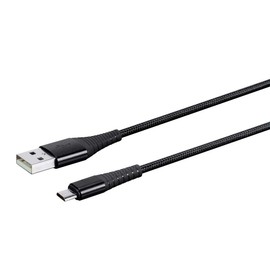Monoprice USB 2.0 Micro B to Type A Charge & Sync Cable - 6 Feet - Black | Nylon-Braid, Durable, Kevlar-Reinforced - AtlasFlex Series