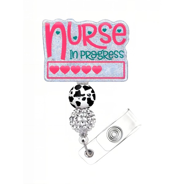 Nurse in Progress Retractable Badge Holder with 360° Swivel Alligator