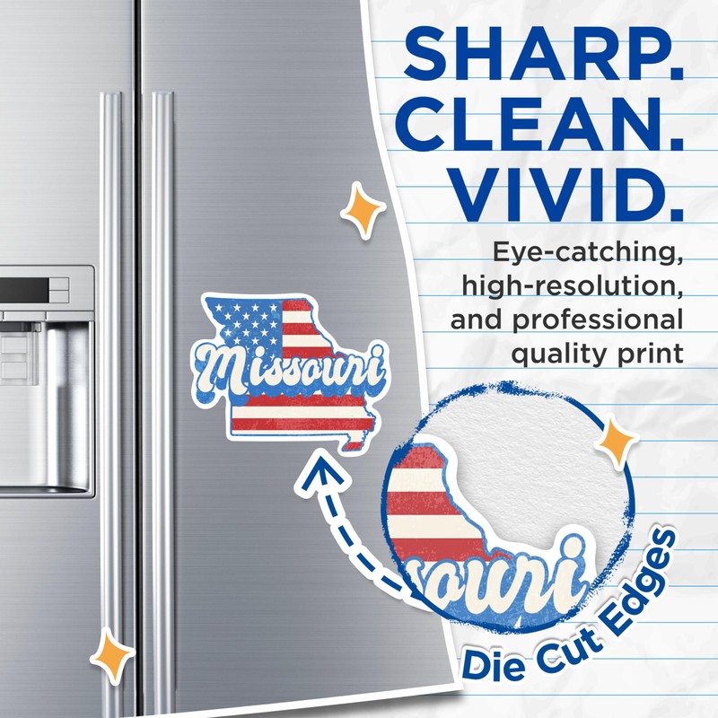 (2 Pack) Missouri State Outline Magnets - MO State Shape