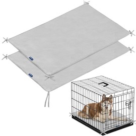 Waterproof Dog Crate Mat with Rope 2 Pack (42’’X28’’), Washable Pee Pads for Dogs, Non-Slip Training Pads for Dogs, Fits 42 Inch Dog Crate