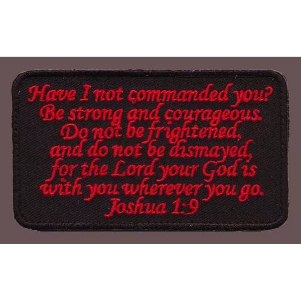 JOSHUA 1:9 ARMY COMBAT RED BLACK IN GOD MORALE HOOK
