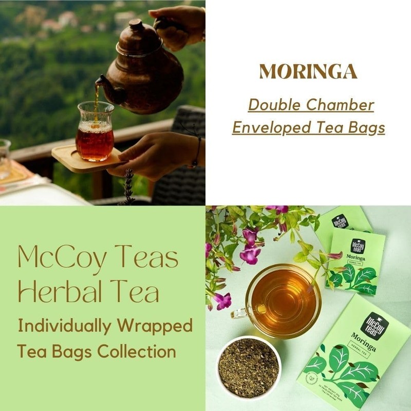 McCoy Teas Moringa Tea Individually Wrapped Tea Bags Collection Herbal