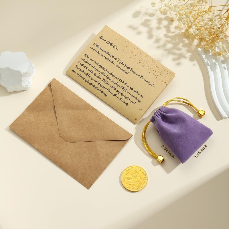 Tooth Fairy Coins Classic Tooth Golden Coins Keepsake