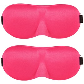 2 Pack Magik Travel 3D Eye Mask Sleep Soft Padded Shade Cover Rest Relax Sleeping Blindfold (Pink)