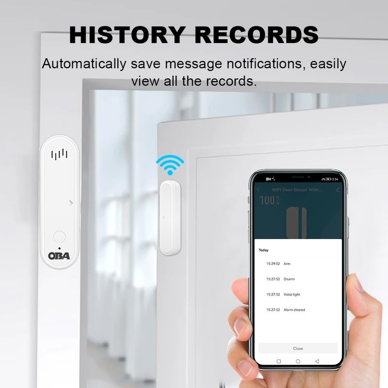 OBA -DRW22 Tuya Smart: Complete WiFi Alarm, Door/Window Sensors, Siren,