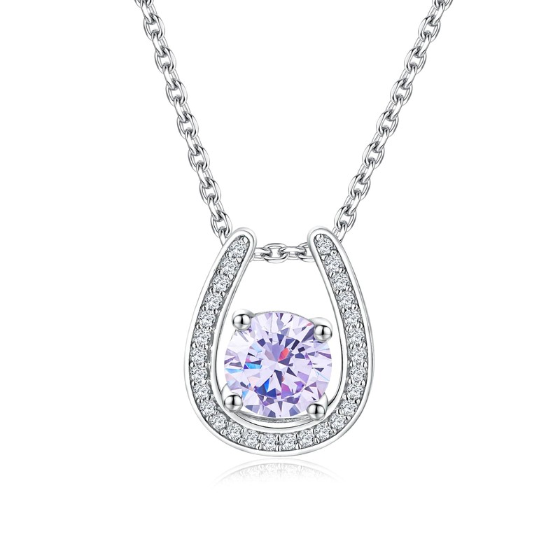 RANDES Alexandrite Horse Shoe Pendant Birthstone Jewelry for Women Sterling