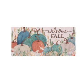 Evergreen Fall Pumpkins Sassafras Interchangeable Doormat | Fron Door Welcome Mat for Entrance Outdoor and Indoor | 22 x 10 inches Switch Mat
