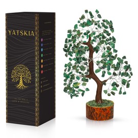 YATSKIA Green Aventurine - Crystal Tree, Gemstone Tree, Chakra Tree of Life, Balancing Tree, Healing Crystal, Crystal and Stone Decor, Fungshui Decorations, Positive Energy Gifts for Women
