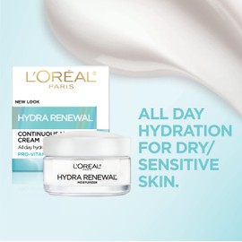 L'Oral Paris L'Oreal Paris Skincare Hydra-Renewal Face Moisturizer with Pro-Vitamin B5 for Dry Sensitive Skin, All-Day Hydration, 1.7 Oz