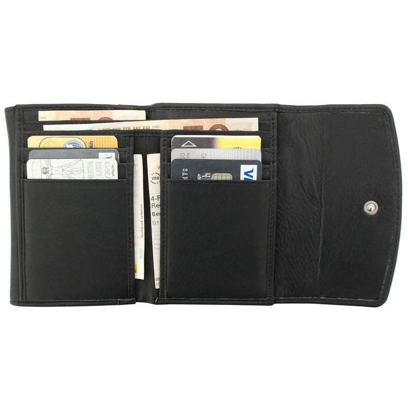 Gusti Asmund Women's Purse Vintage Leather Purse, black, Retro