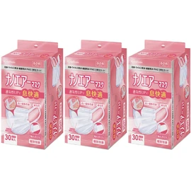 Iris Ohyama PK-TN30S Non-Woven Mask, Set of 90, Nano Air Mask, Small Size, 30 Pieces, Set of 3, White