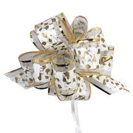 Allgala 12-pc 6" Large Everyday Pull Bows, White with Gold spot