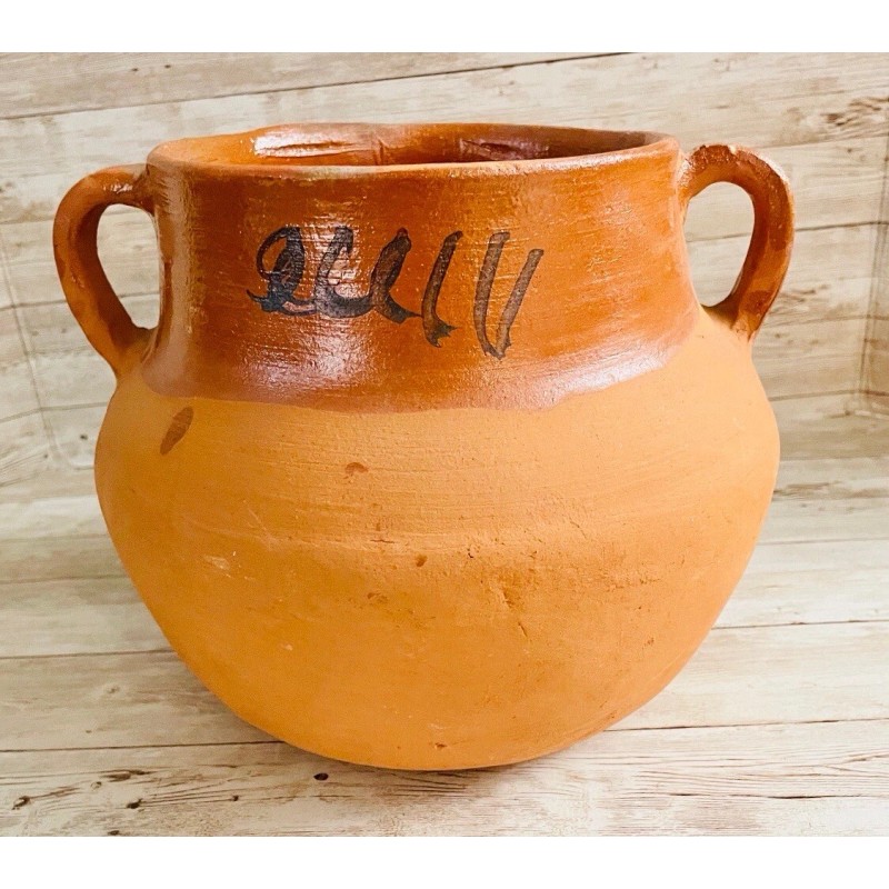 1 Olla de Barro Chocolatera Y 1 Molinillo De Madera