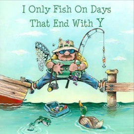 Sunlight Art "FISHING FANATIC 11"x11" Suncatcher Window Panel with Image by Renowned Artist Gary Patterson, designed to be Illuminated by the Sun, Similar to Stained Glass Art