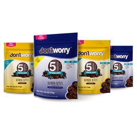 Don't Worry Chocolate and Blue Berry Quinoa Bites 4 Pack- Low Calorie Keto Snacks, Only 4 Calories Healthy Chocolate Granola Bars, Low Carb Quinoa Cookie, Gluten Free High Protein & Fiber Cookies