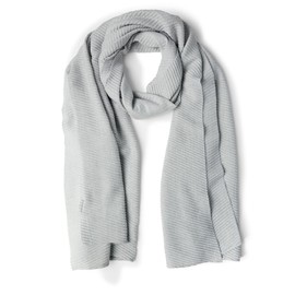 Street One Women's Long Pleated Scarf, Heather Grey Mel.