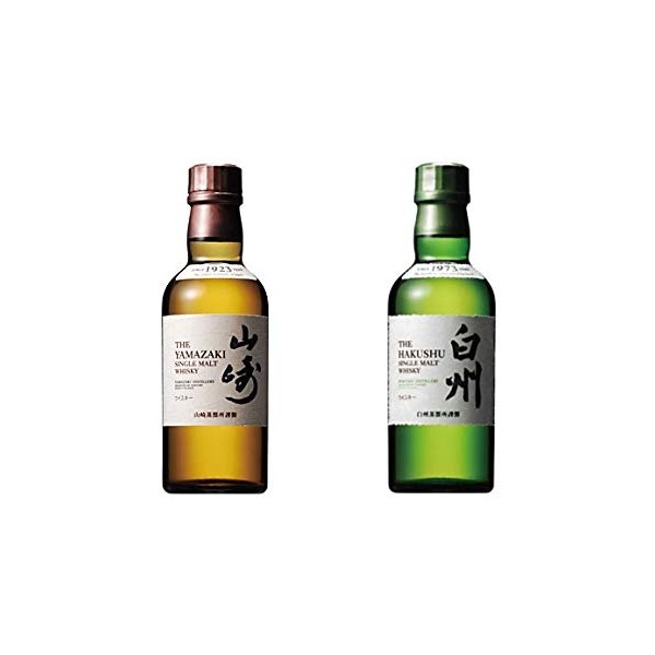 Suntory Single Malt, Yamazaki & Hakushu, Total 12.2 fl oz (360 ml) (Both 6.1 fl oz (180 ml), Drink Comparison Set of 2