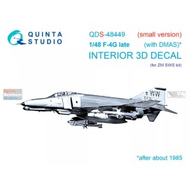 Quinta Studio QTSQDS48449 1:48 Quinta Studio 3D Decal - F-4G Phantom II Late (ZKM kit) Small