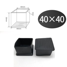 8 Pcs Square Plastic Plugs, Black Tube Inner End Caps, 40mm x 40mm Anti-slip Cover for Furniture Chair Desk Leg Tables Foot, Pipe