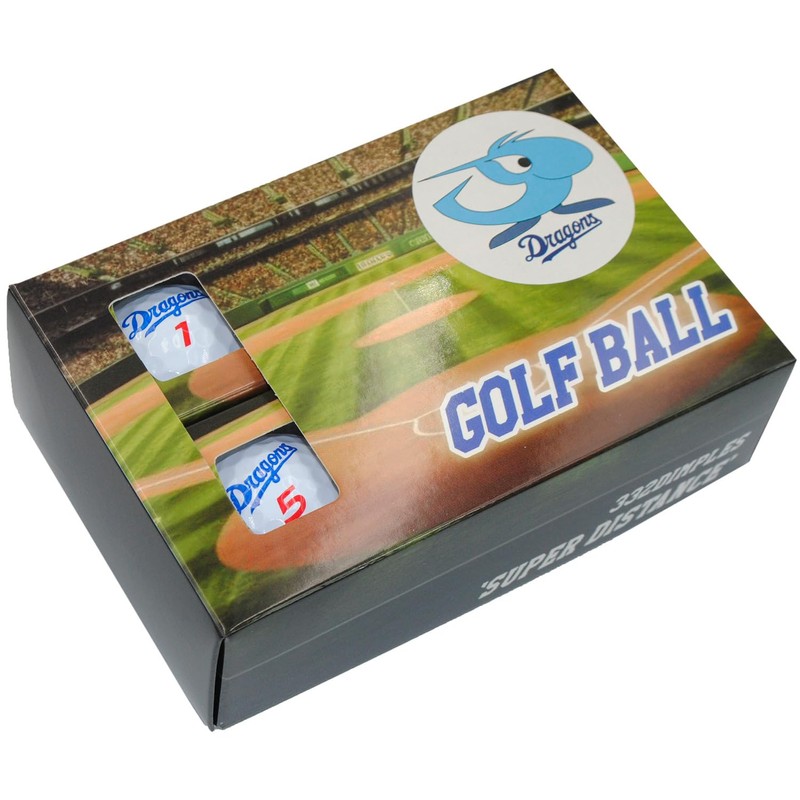 LEZAX Chunichi Dragons CDBA-4772 Golf Balls, Set of 6, White