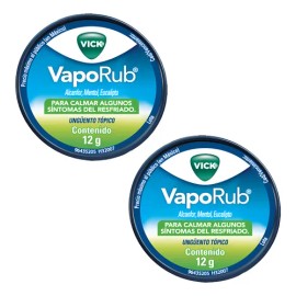 Vaporub Lata 12 G 2 Pack Alcanfor Mentol Aceite De Eucalipto