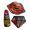 Longking Scrapbook Stickers Calcomanias Celular Labios Labial Diamant