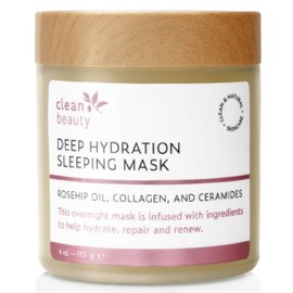 Clean Beauty Deep Hydration Sleeping Face Mask with Rosehip Oil & Collagen - Strengthen Skin & Reduce Fine Lines (4 oz)