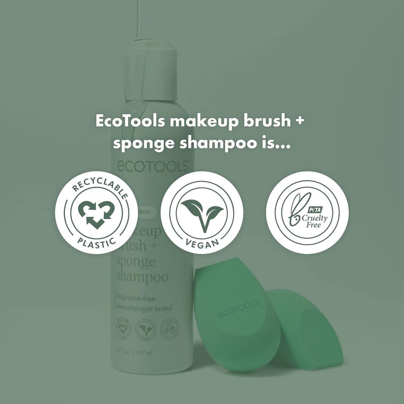 EcoTools - Shampoo Limpiador para Brochas y Esponjas de Maquillaje,