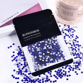 Blinginbox Non Hotfix Glass Rhinestones for DIY Crafts Phone Shoes, Wedding Decoration 1440pcs (3.8-4.0mm) SS16 Cobalt