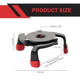 Opuweiy Oil Filter Removal Tool, One-way Flat Three Jaw Filter Wrench with 3/8" Oil Filter Socket Set (Black)