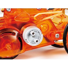 Tamiya 70251-000 Fun Craft Series No. 251 Rubber Powered 3-Wheel Car Craft Set, Orange