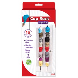 Cap Rack 2 Pack - Holds up to 16 Caps for Baseball Hats, Ball Caps - Best Over Door Closet Organizer for Men, Boy or Women Hat Collections - Display Racks With Clips, Perfect Holder and Storage