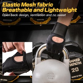 Iron Grit Weight Lifting Gloves,for Men and Women, Workout Gloves with Wrist Support for Exercise, Weightlifting, Training, Pull-ups Breathable and Snug fit (Black, Small)