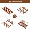 HBlife 4pcs Teak Dish Drying Rack Plates Holder Stand Kitchen