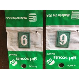 NEW GIRL SCOUT NUMERAL "6 OR 9" LOT OF 2 IRON-ON. FREE SHIPPING