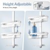 LAMU 3-Tier Hanging Shower Caddy Rustproof Organizer Over Showerhead Hooks