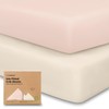 2-Pack Bamboo Viscose Crib Sheets for Boys, Girls - Fitted