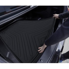Hyundai Kona 2024-2026 Cargo Liner 3D Custom Fit Heavy Duty All Weather Rubber Car Trunk Liners Waterproof Odorless Non-Slip Soft TPE Cargo Mats (Black) by RizLiner