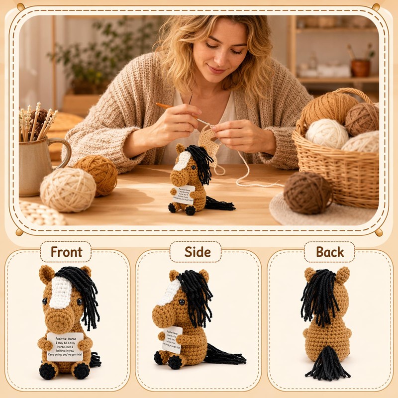Efuwfugc Crochet Horse Gift for Girls and Women, Equestrian Gifts