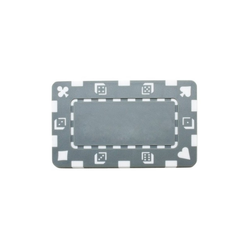 Brybelly 5 Rectangular Poker Chips - European Style Plaque (Gray)