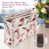 Woven Fabric Storage Bag with Wood Handle Exquisite Practical Knitting