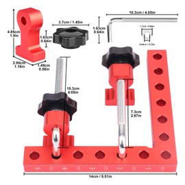 Biugaaufai 4 Pack 5.5"x5.5" Corner Clamps for Woodworking, Aluminum Alloy 90 Degree Right Angle Clamp, Positioning Clamping Squares Carpenter Tool for Boxes, Cabinets, Drawers & More Woodworking