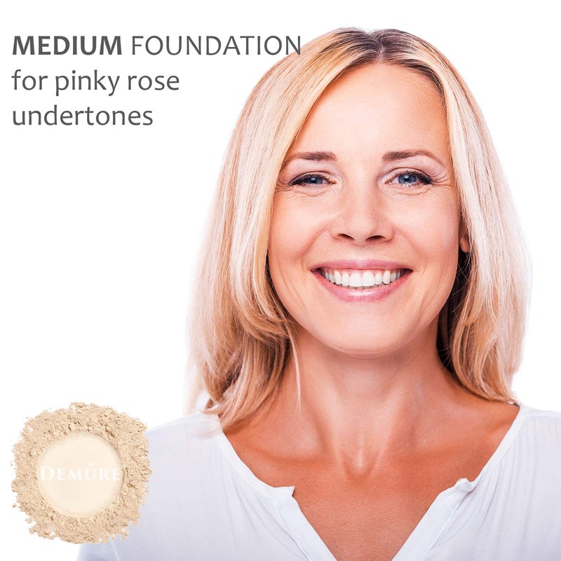 Demure Medium Foundation Powder, Loose Face Powder - Natural Makeup