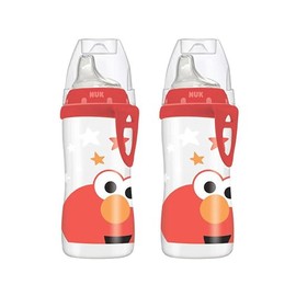 NUK Elmo - Taza activa, 10 onzas, 2 unidades, sin BPA, a prueba de derrames