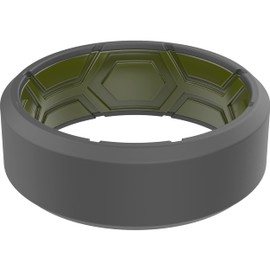 ThunderFit Men Breathable Air Grooves Silicone Rings Wedding Bands 8mm Wide 2.4mm Thick - 1/2/3/4/6/7 Variety Multipack (Pack P - Size 10.5-11 (20.6mm))